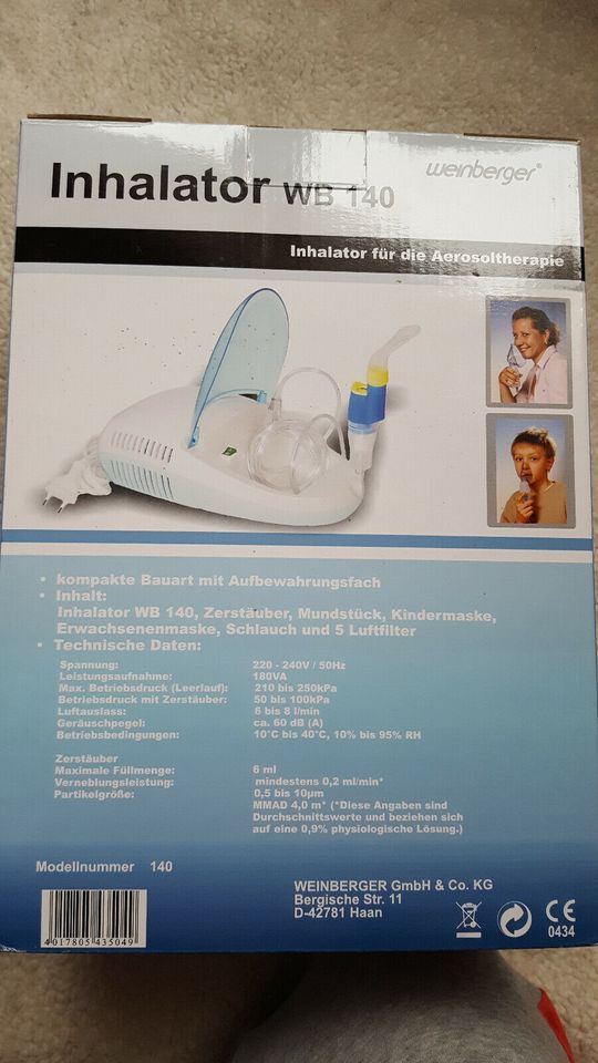 Inhalationsgerät Weinberger Inhaliergerät Inhalator in Bornhagen