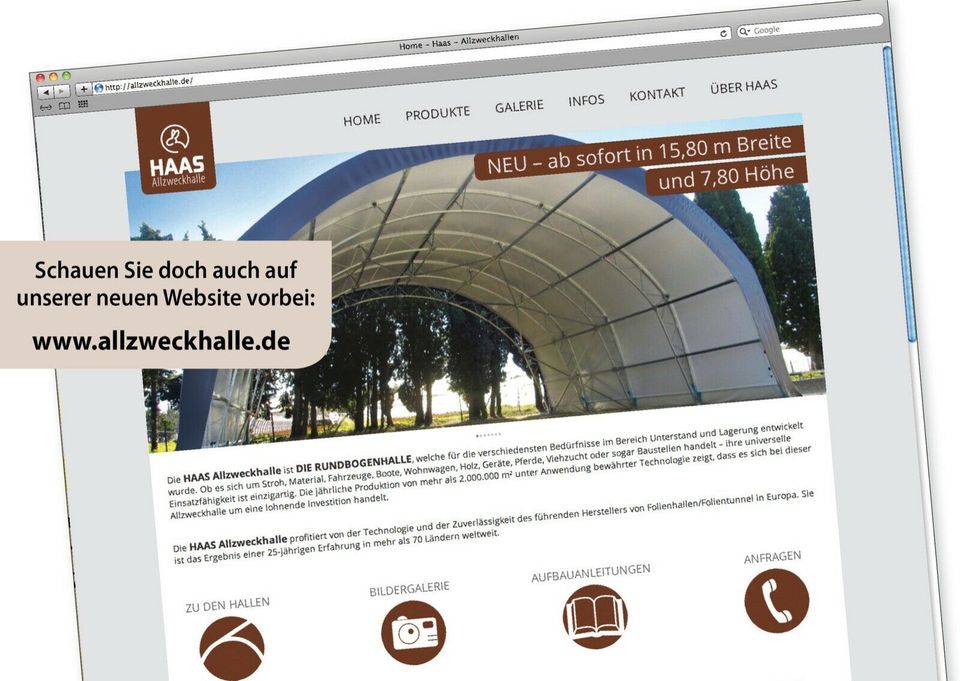 HAAS Allzweckhalle 9,3x30 m – Rundbogenhalle,Lagerzelt,Unterstand in Nümbrecht