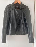Mango Biker Jacke echtes Leder mit Nieten Gr. L Mitte - Tiergarten Vorschau