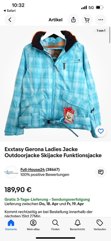 Exxtasy Jacke Damen Gr40 Outdoor Ski Multifunktionsjacke in Bischofsheim