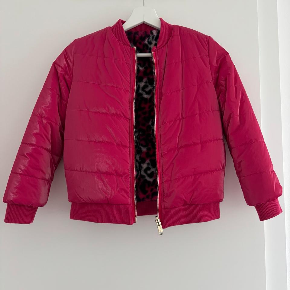 Guess Plüschjacke Bomberjacke pink Leopard Mädchen Gr 128 in Schwaikheim