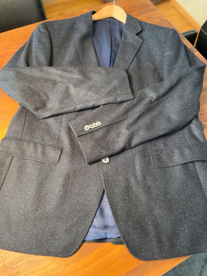 Pierre Cardin Sakko, neuw., blau, Tweed Wolle, Gr. 54, Jacket in Weisenheim am Sand