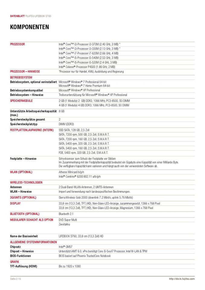 Fujitsu Lifebook S 760 incl. Dockingstation in Schweitenkirchen