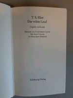 T. S. Eliot Das wüste Land Suhrkamp 1988 englisch deutsch Thüringen - Schleiz Vorschau