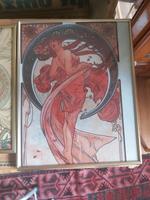 Jugendstil art nouveau deco Bild mucha Frau rahmen Friedrichshain-Kreuzberg - Kreuzberg Vorschau