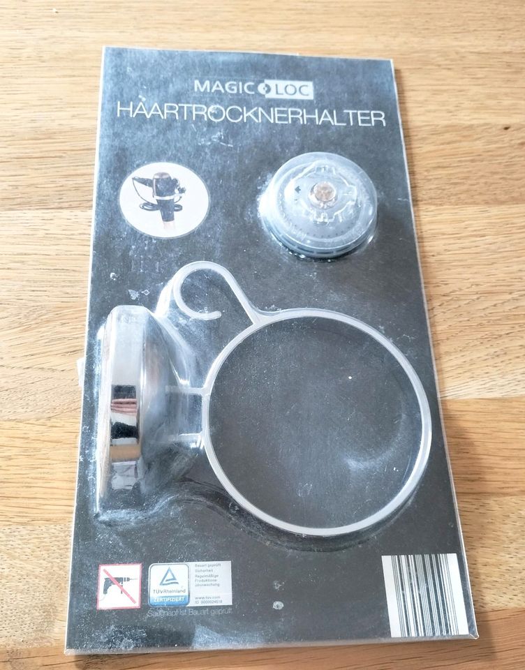 NEU Haartrocknerhalter Fönhalter Magic Lock Metalloptik in Nürtingen