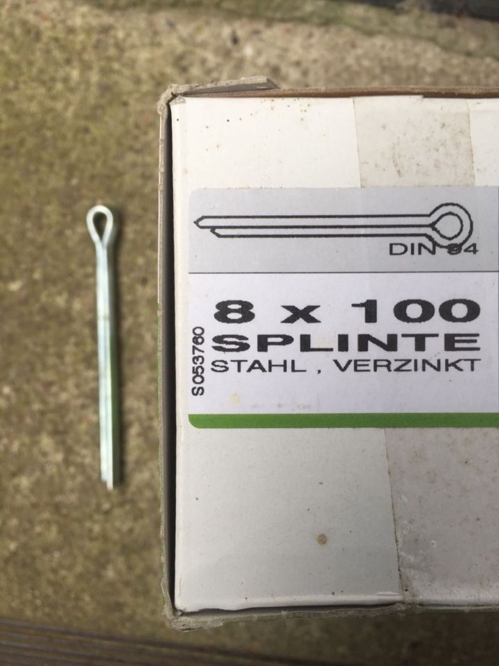Splinte 8 x 100 DIN 94       Stahl verzinkt in Rendsburg