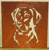 Labrador Golden Retriever Hund Tier Edelrost Rostdeko Schild Bayern - Eltmann Vorschau