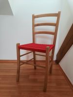 Holzstuhl | Stuhl mit selbstgewebter roter Sitzfläche | Homemade Rheinland-Pfalz - Siefersheim Vorschau