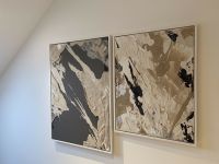 Abstrakte Kunst Bild Leinwand Gemälde anthrazit beige 104x74x4 Hessen - Trebur Vorschau