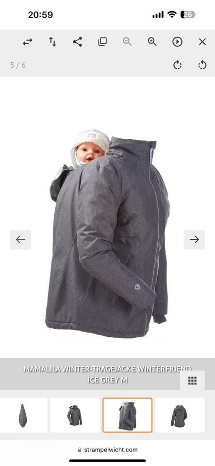 Mamalila Winter-Tragejacke Winterfriend ice grey L in Rodgau