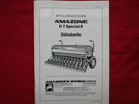 Amazone Sätabelle D 7 Special ll 54 Seiten Drillmaschine Traktor Niedersachsen - Melle Vorschau