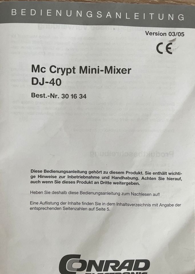 Mischpult mit MC Crypt Mini-Mixer DJ-40 in Dresden