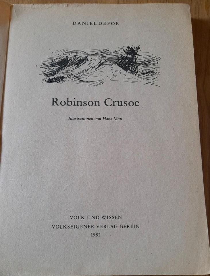 Buch Robinson Crusoe Daniel Defoe 1982 Volk und Wissen in Schwerin