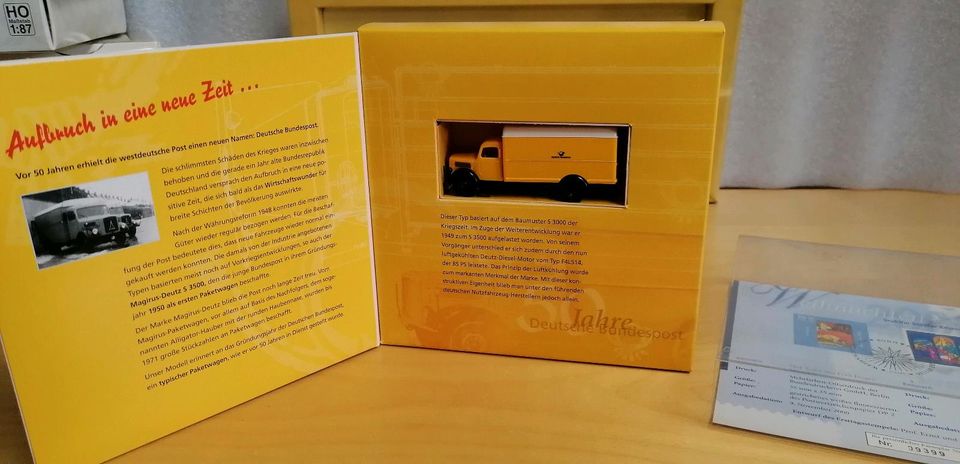 Brekina Automodell Sets 1/87 Deutsche Post in Laer