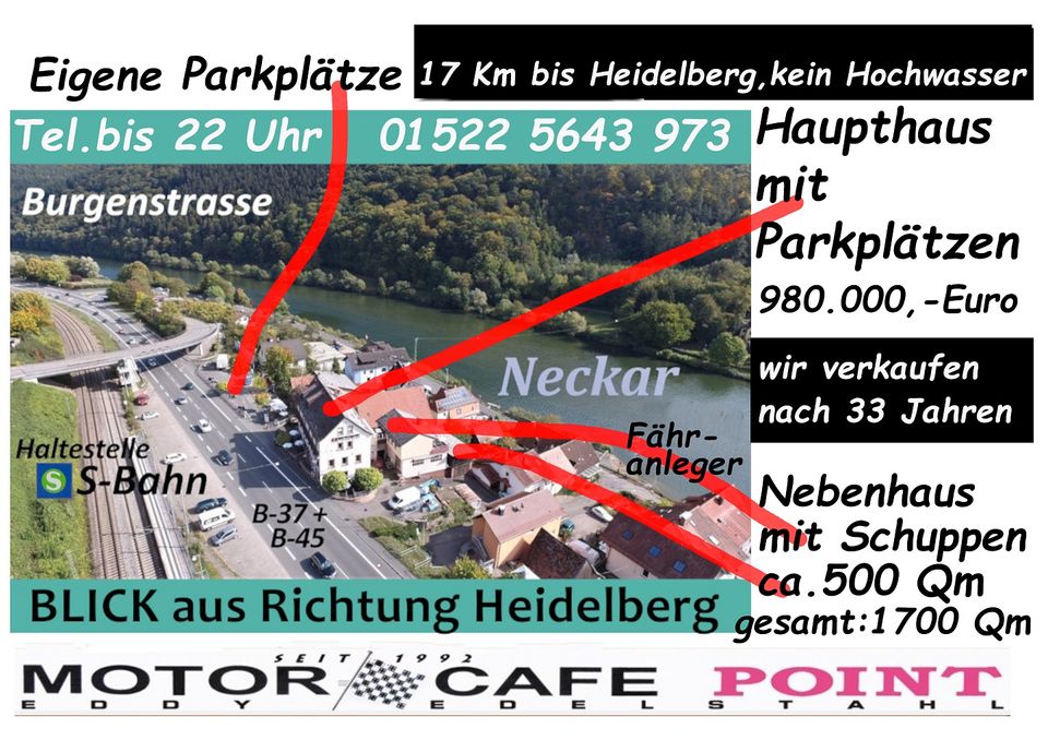 Restaurant,CAFE,Hotel-8 Mon.im Saisonbetrieb oder 12 Mon. öffnen. in Neckarsteinach