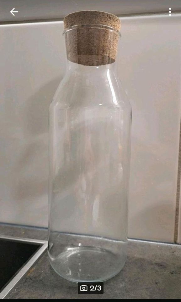 Ikea Karaffe mit kork Stöpsel glas Flasche in München