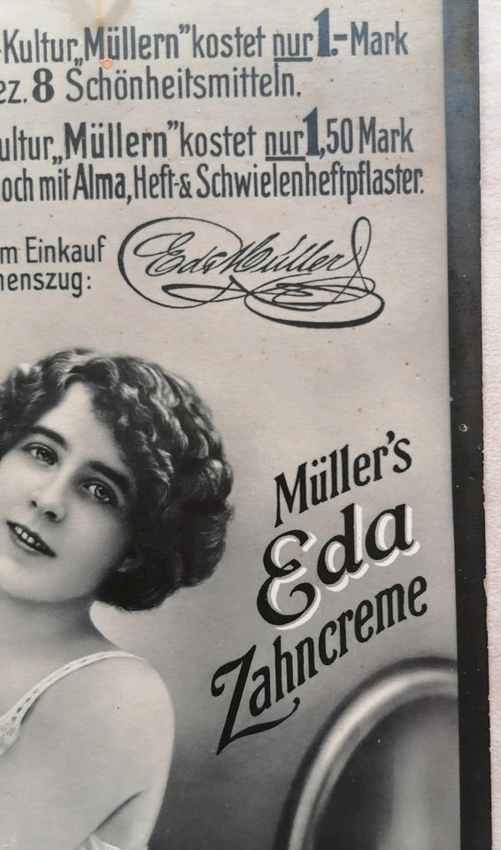 Alte Werbung 1915 Eda Müller Drogerie in Herrnhut