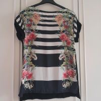 Hallhuber Damen Tshirt Gr 36/S Schwarz Weiß gestreift Blumen Bayern - Abensberg Vorschau