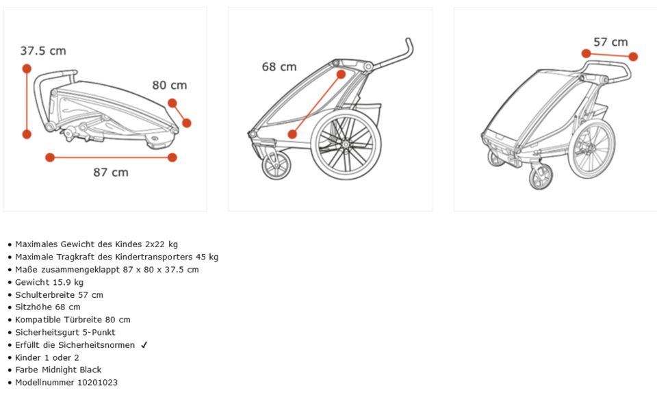 THULE CHARIOT SPORT 2 * Multisport- & Fahrradanhänger UVP 1.549 € in Röhrsdorf