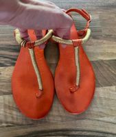 Sandalen Leder neuwertig Gr. 39 braun orange gold Schleswig-Holstein - Schleswig Vorschau