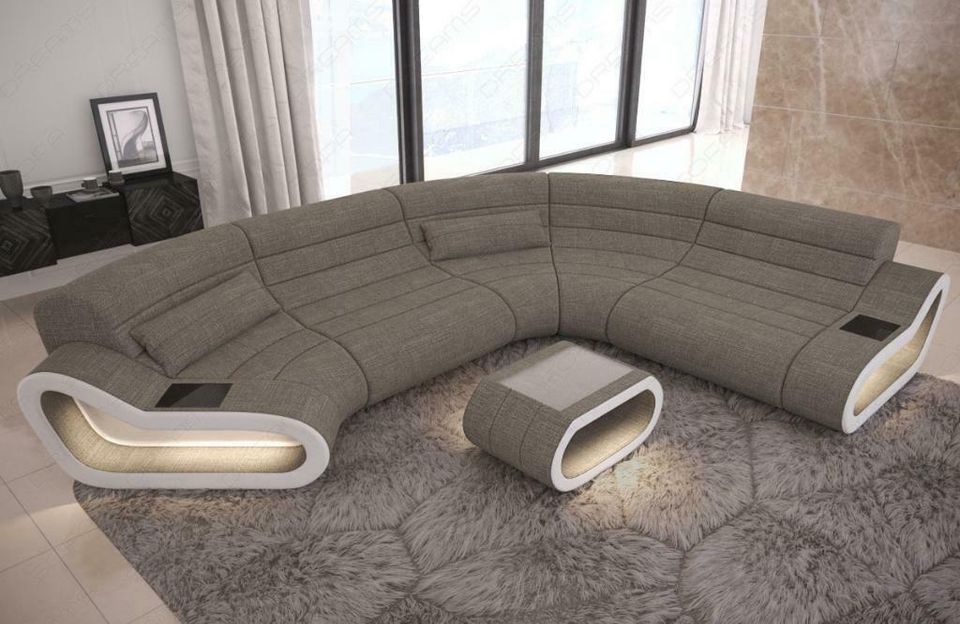 Sofa Polster Wohnlandschaft Couch CONCEPT C Form Polsterecke LED in Berlin