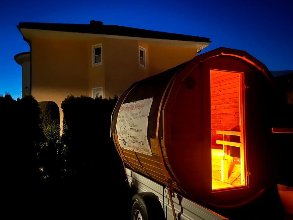 mobile Sauna Elektro Saunafass Vermietung in Karlsruhe Umgebung in Karlsruhe