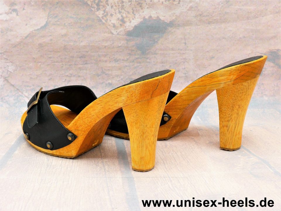 3765 unisex-heels; neue high heels gr. 40; echtholz, echtleder! in Limeshain