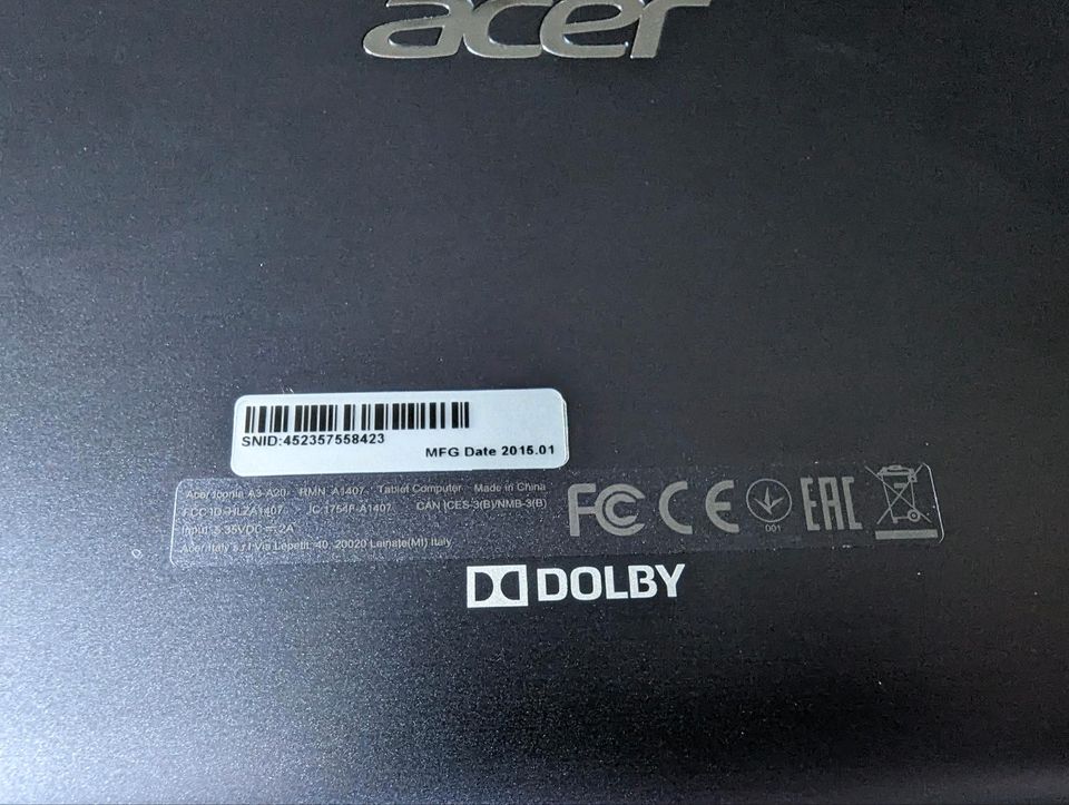 Acer Iconia TAB 10 A3-A20 (Android KitKat 4.4) / 16GB in Probstzella