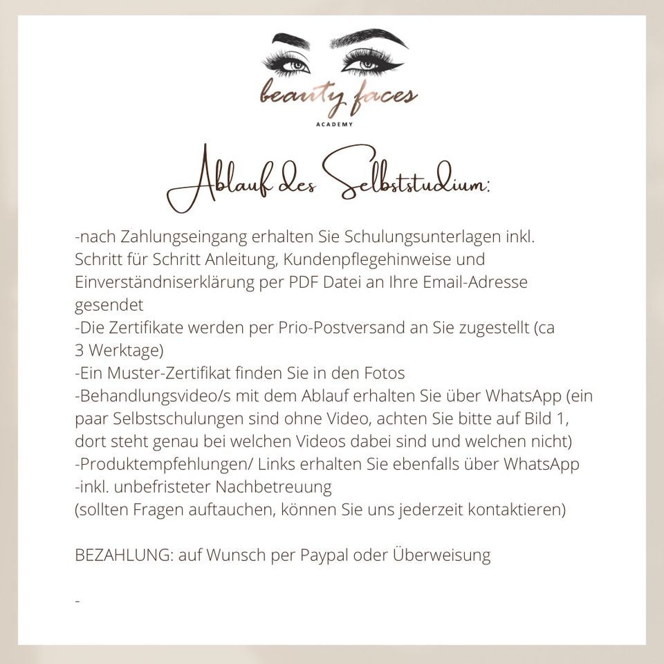 Beauty Schulungen als Selbststudium Henna Brow Lashlifting PMU in Flensburg