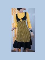 Vintage Kleid Gr XXS 80er Jahre Gelb Schwarz Retro München - Schwabing-West Vorschau