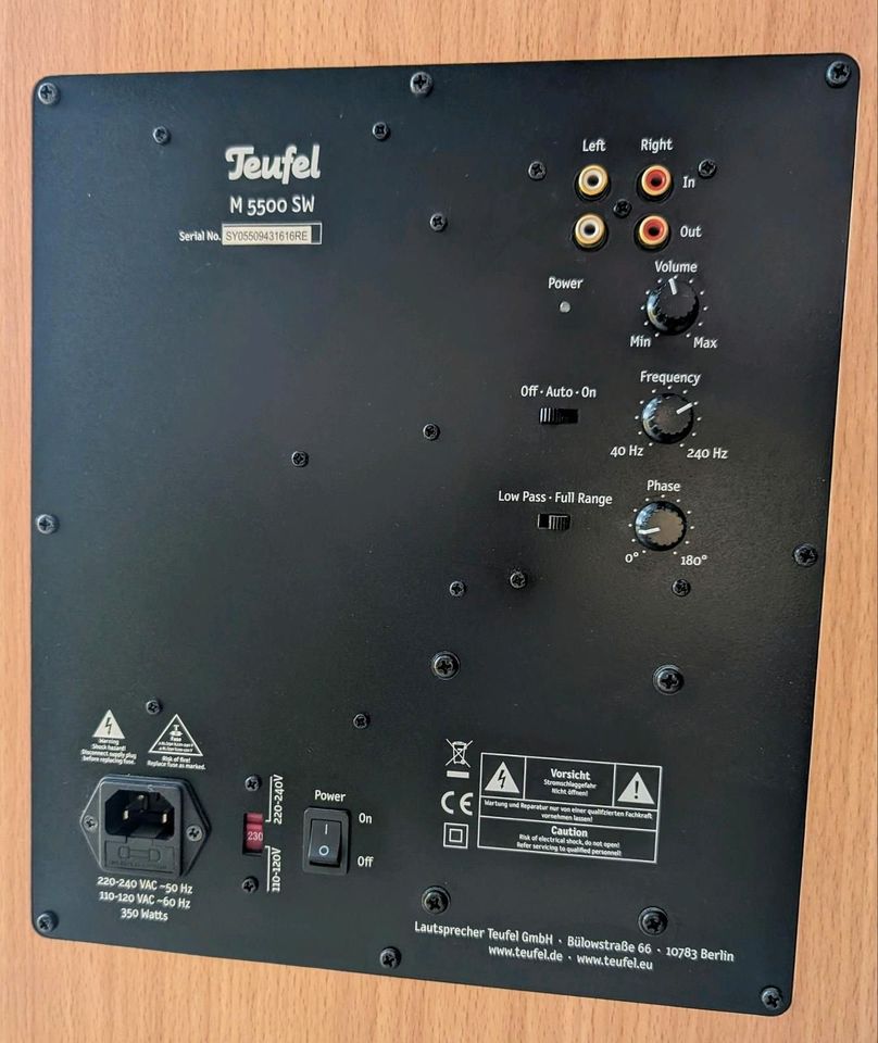 Teufel M 5500 SW - THX Subwoofer mit Kabeln und Spikes in Troisdorf