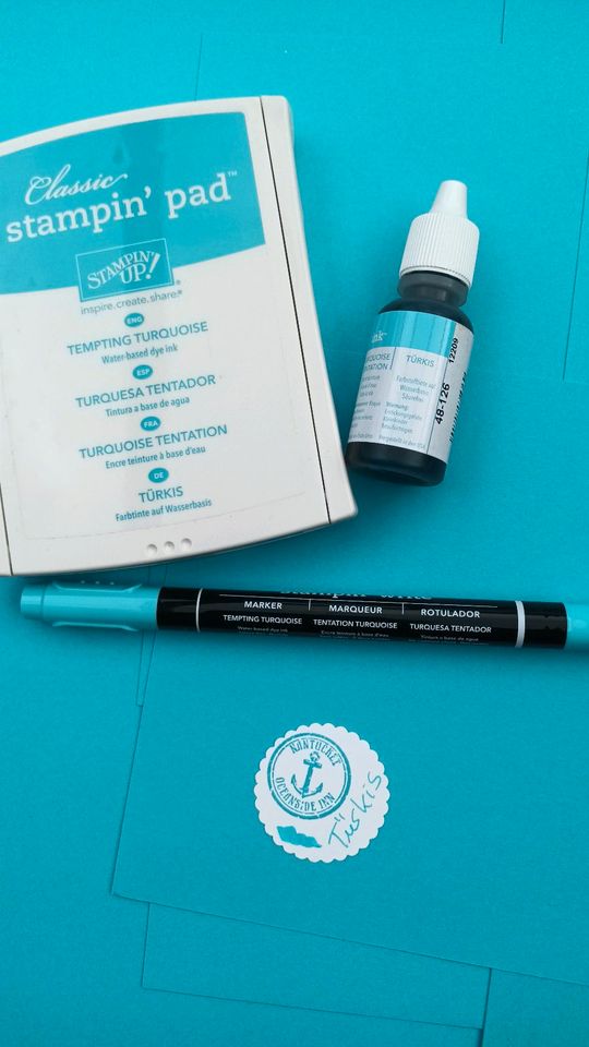 Stampin up * Türkis * Stempelkissen Marker Farbkarton Blau in Norden