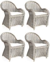 4x Sessel Stuhl Wohnzimmerstuhl Korbstuhl Rattan Weiß oder Braun Niedersachsen - Wiefelstede Vorschau