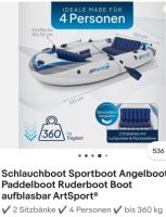 Schlauchboot mit Sonnenschutz, Kolben Luftpumpe und Ruderriemen Brandenburg - Werbellin Vorschau