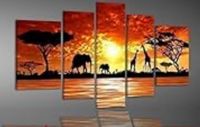 Wandbild 5 Afrika Teilig Giraffe Elefant Bayern - Germering Vorschau