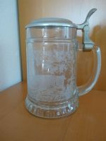 Bier-Krug Bierseidel Glas Zinndeckel Wildschein Enten 0,5 Liter Niedersachsen - Rohrsen Vorschau