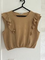 Pull & Bear, gecrinkeltes Top, cropped beige, Größe M Bayern - Greding Vorschau