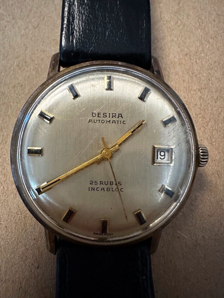 Herren-Armbanduhr Automatik braun Vintage 1960er Jahre in Delingsdorf