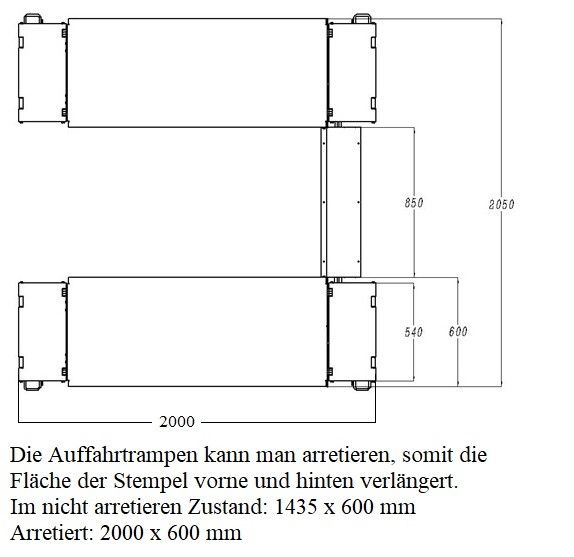 RESTPOSTEN DOPPEL SCHERENHEBEBÜHNE RLSS-302 Hubkraft 3t. ÜBERFLÜR in Niederfischbach