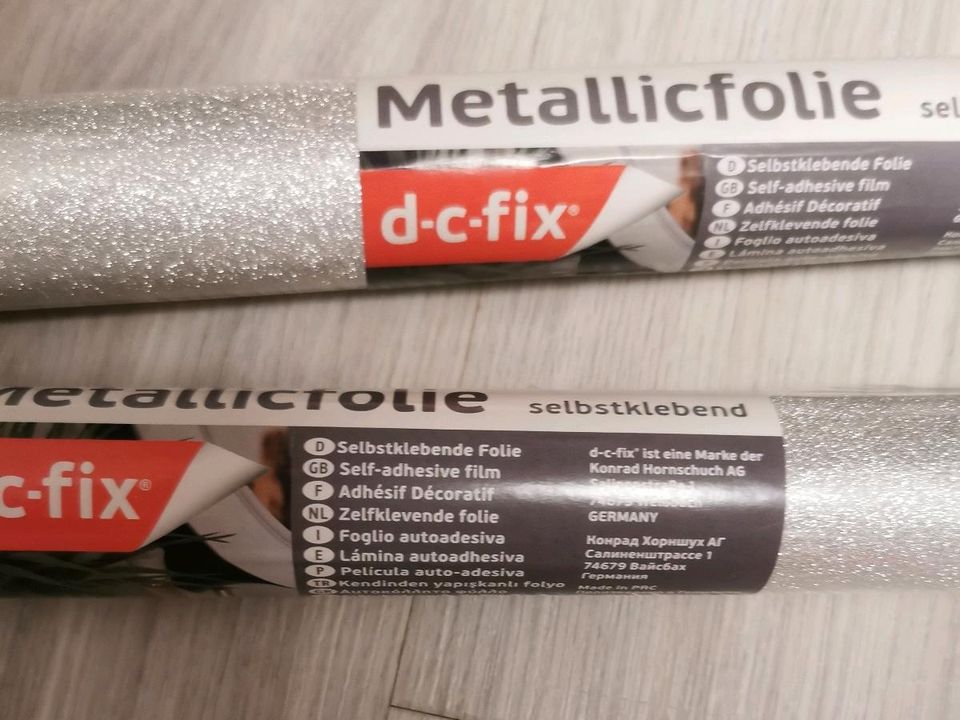 Selbstklebende Deko silver Metallic Folie d c fix Möbel Folie in