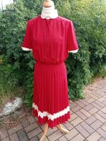 Original Vintage Kleid, rot, Creme, Plissee Thüringen - Gotha Vorschau