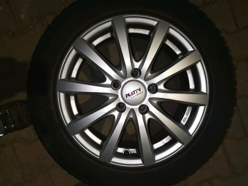 4 Alufelgen Platin 16" (7x16), ET 48, Audi, VW, Seat, Skoda in Jagstzell