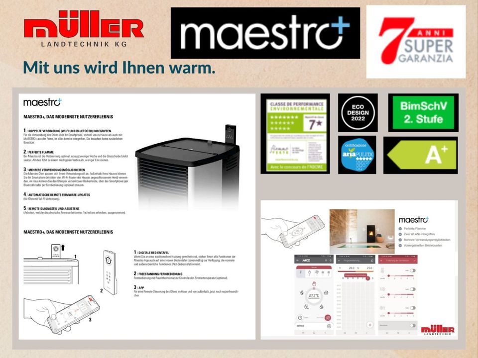 MCZ Pelletofen MUSA Comfort Air MATIC 14 kW * Tank 30 kg * WiFi in Dittelbrunn