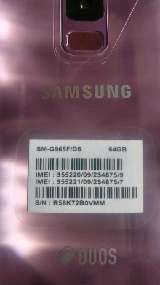 Samsung Galaxy S9+, SM-G965F/DS, neu, 64GB, lilac purple in Kirchentellinsfurt
