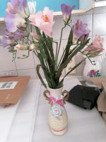 Vase mit Stoffblumen zu verschenken Thüringen - Gotha Vorschau