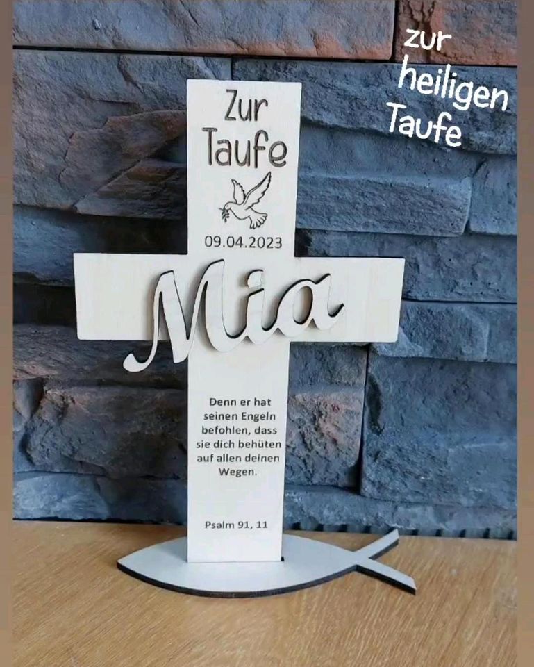 Kommunionkreuz |Taufkreuz mit Namen *personalisiert* Konfirmation in Upgant-Schott