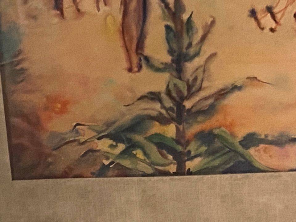 Bild Gemälde Aquarell Blumen vintage 50er Jahre in Telgte