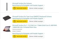 Microsoft Surface Pro 7 Tablet Platin Grau+Cover+Tastatur+Pen Rheinland-Pfalz - Saarburg Vorschau