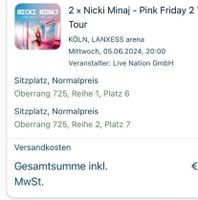 2x Nicki Minaj Tickets - Köln 05.06.24 Stuttgart - Stuttgart-Mitte Vorschau